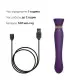 Смартвибратор 3в1 Zalo — Queen Set Twilight Purple, пульсирующая жемчужина и вакуум, кристалл Swarovski