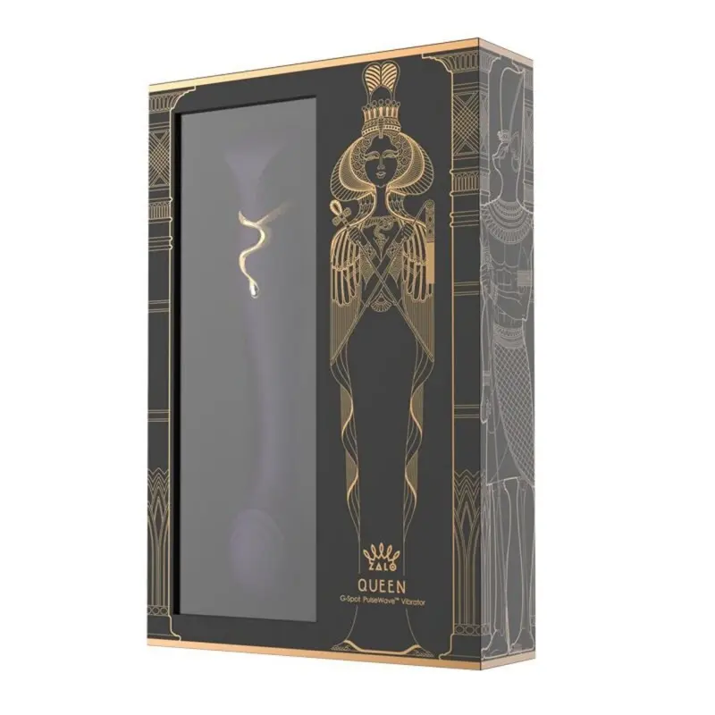 Смартвибратор 3в1 Zalo — Queen Set Twilight Purple, пульсирующая жемчужина и вакуум, кристалл Swarovski