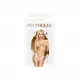 Трусики-тонг Penthouse Dangerous Darling M/L White, кружево, высокая посадка, вырез спереди, бантик