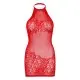 Платье-сетка со стразами Leg Avenue Rhinestone halter mini dress Red, открытая спина, one size