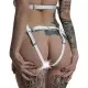 Трусики Сердце для страпона из натуральной кожи Feral Feelings - Hearts Strap-on Belt White