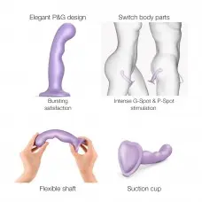 Насадка для страпона Strap-On-Me Dildo Plug P&G Lilas Metallic M