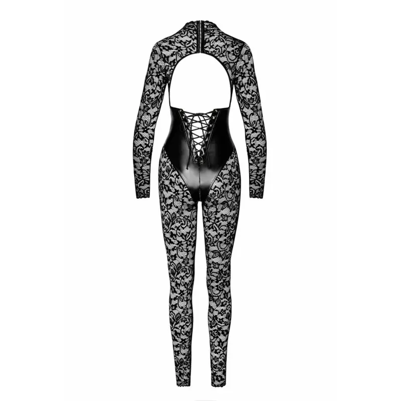 Комбинезон Noir Handmade F299 Enigma lace catsuit with underbust bodice - S