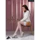 Чулки Passion ST119 5 white, на ажурной силиконовой резинке, с цветочным декором и люрексовой нитью