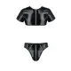 Комплект мужского белья под латекс Passion 057 SET PETER L/XL Black, кроп-топ, стринги