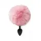 Силиконовая анальная пробка М Art of Sex - Silicone Bunny Tails Butt plug Pink, диаметр 3,5 см