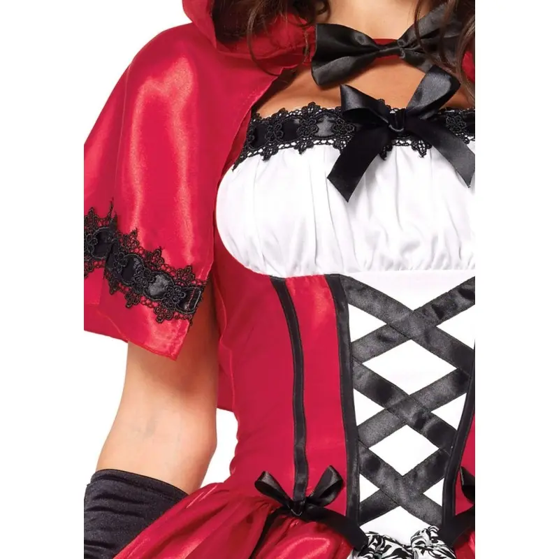 Эротический костюм Красной шапочки Leg Avenue Gothic Red Riding Hood M, платье, накидка