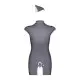 Эротический костюм стюардессы Obsessive Stewardess 3 pcs costume grey L/XL, серый, платье, стринги,