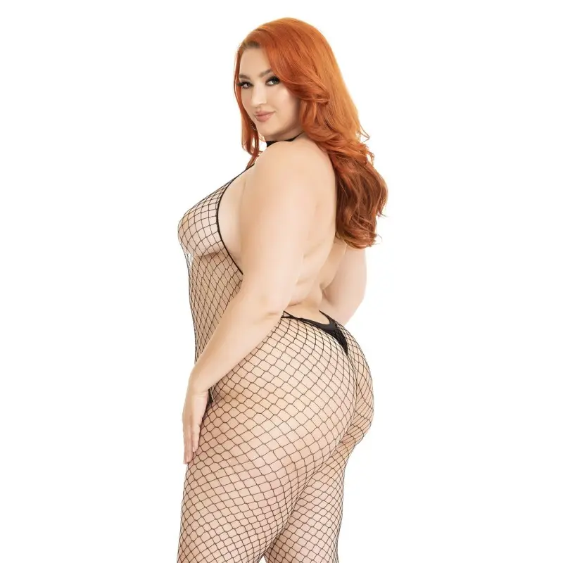 Бодистокинг Leg Avenue Racer neck bodystocking Black Queen Size