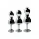 Металлическая анальна пробка Wooomy Lollypop Double Ball Metal Plug M, диаметр 3,1 см, длина 9,4 см