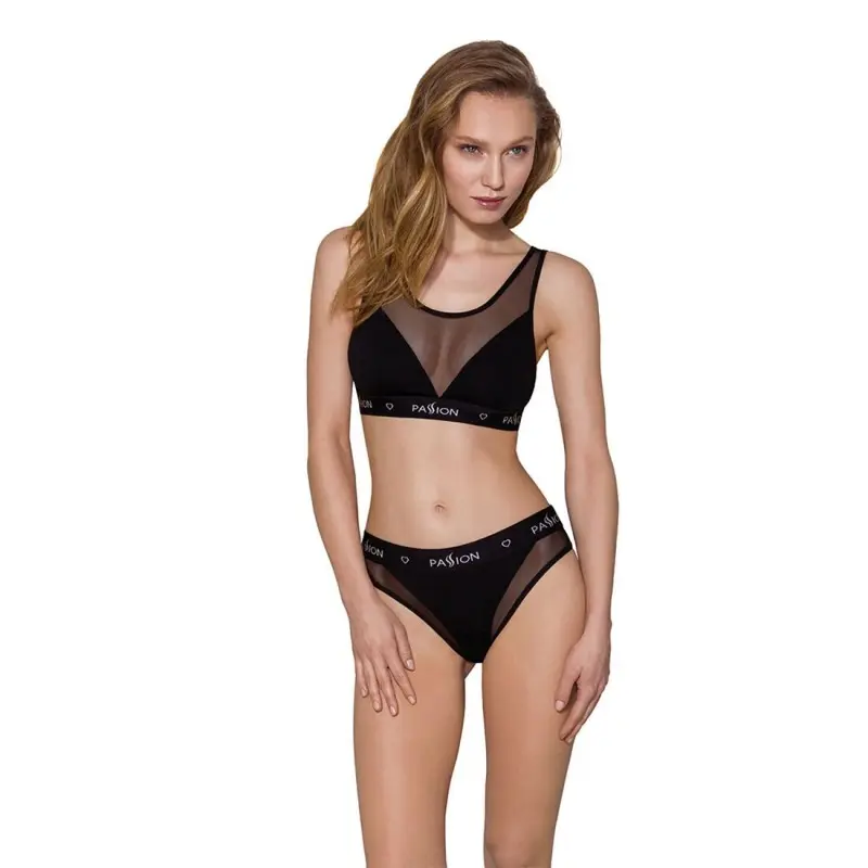 Топ с прозрачной вставкой Passion PS002 TOP M, black