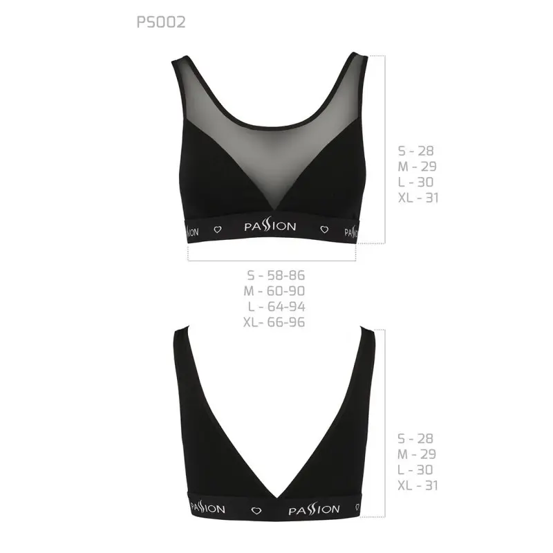 Топ с прозрачной вставкой Passion PS002 TOP M, black