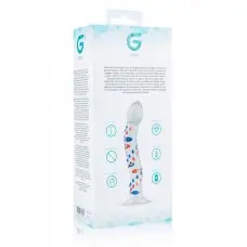 Скляний дилдо з вигинами і малюнком Gildo Glass Dildo No. 3