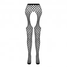 Эротические колготки-бодистокинг Passion ECO S003 black, с доступом, имитация подвязок