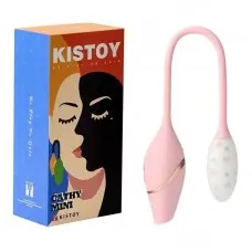 Віброяйце з вакуумним стимулятором KISTOY Cathy Mini на гнучкому зчепленні, підігрів