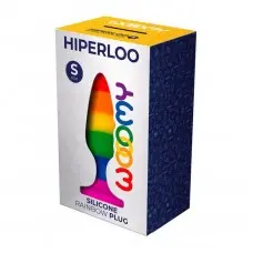 Силіконова анальна пробка Wooomy Hiperloo Silicone Rainbow Plug S, діаметр 2,4 см, довжина 9 см