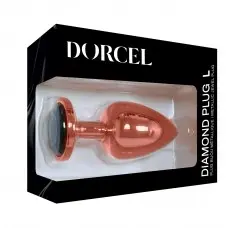 Металлическая анальная пробка с украшением в виде кристалла Dorcel - Diamond Plug Rose Gold L