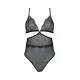 Боди Passion AMBERLY BODY black, XXL/XXXL, открытая спина, низ стринги