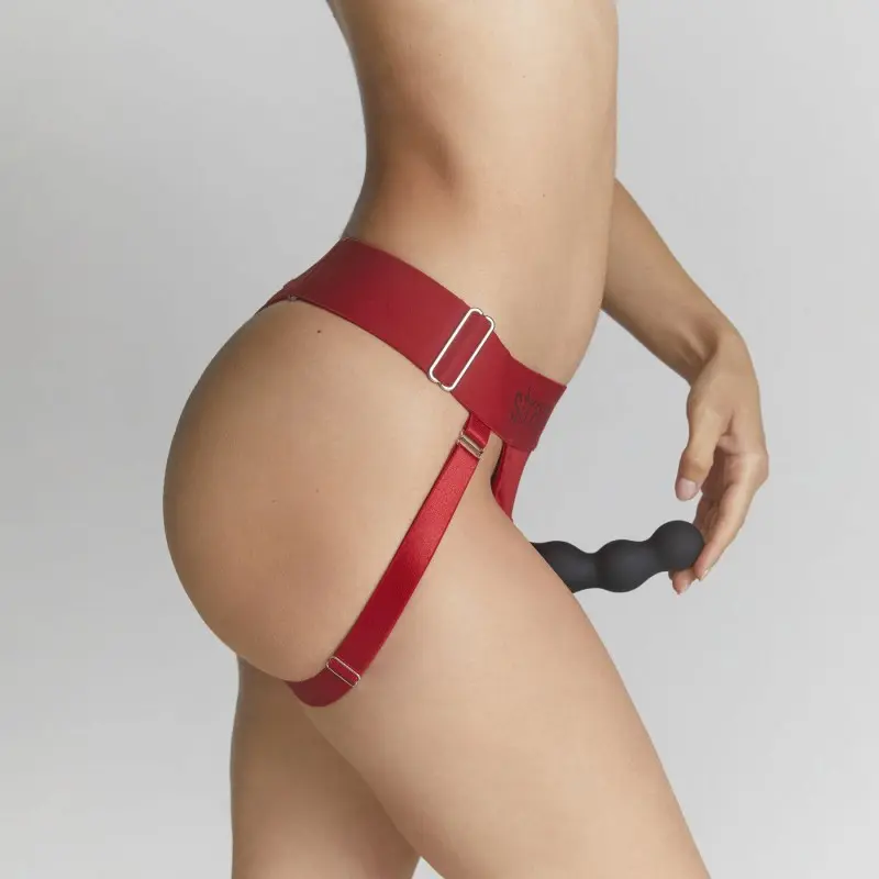 Трусики для страпона Strap-On-Me HARNAIS LINGERIE UNIQUE, One Size, красные