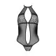 Сетчатое боди с кружевом на груди Passion SATARA BODY S/M black