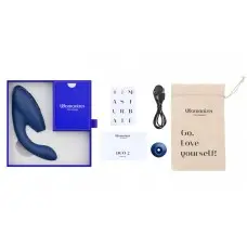 Двойной вакуумный клиторальный стимулятор Womanizer Duo 2 - Blueberry, независимые моторы