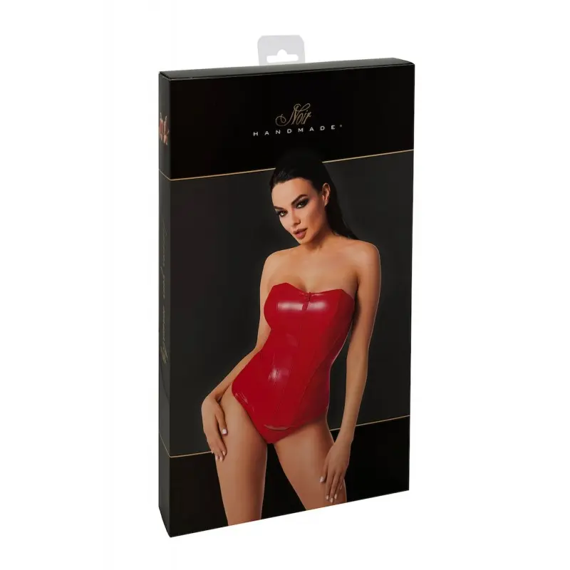Корсет Noir Handmade F355 Red powerwetlook corset - M