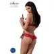 Комплект белья Passion Exclusive CHERRY SET OpenBra L/XL, red, открытый лиф, трусики-юбочка