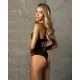 Боди Obsessive Novenes teddy, XL/2XL, прозрачное, чашки на косточках, декор в виде лент