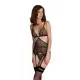 Корсет Passion AMBERLY CORSET black, L/XL, с застежками для чулок, трусики в комплекте
