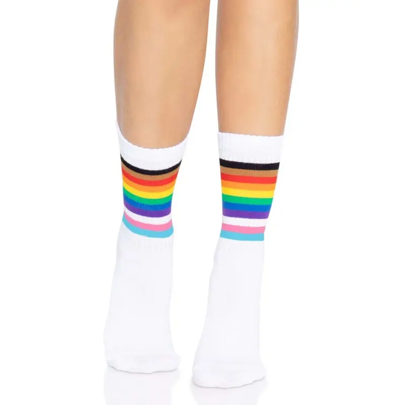 Носки женские в полоску Leg Avenue Pride crew socks Rainbow, 37–43 размер