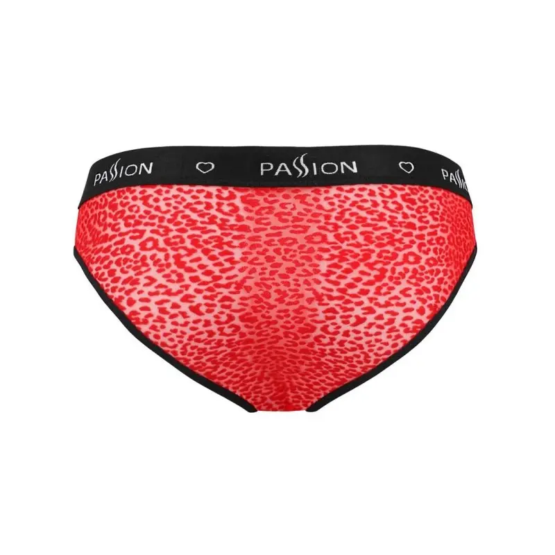 Мужские полупрозрачные трусы Passion 031 SLIP MIKE S/M Red, под леопард