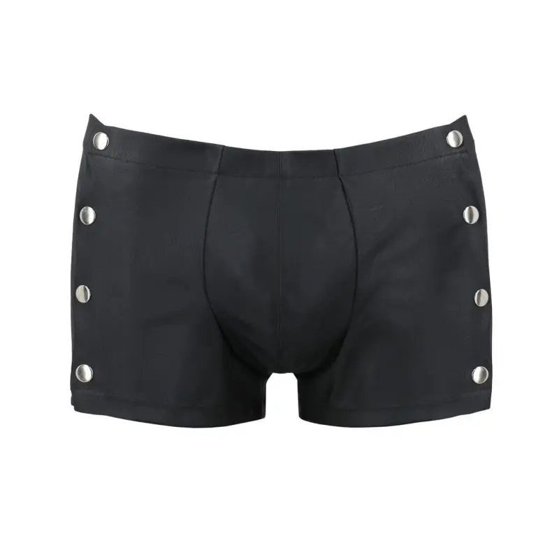Мужские кожаные боксеры с заклепками Passion 048 SHORT DAVID L/XL Black