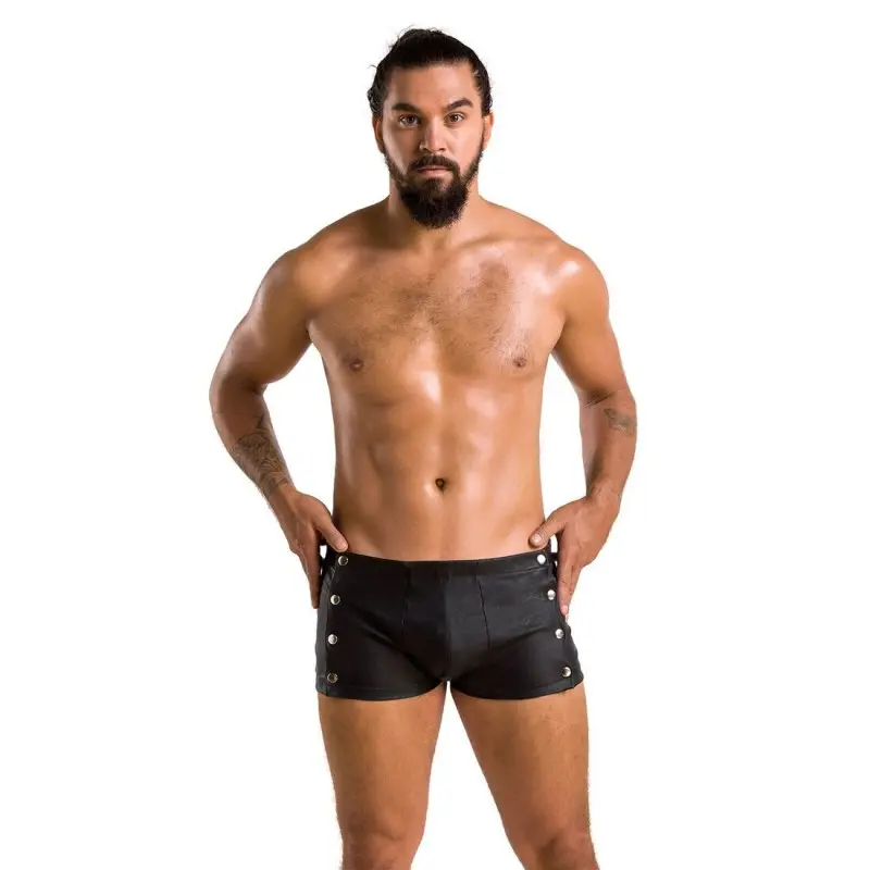 Мужские кожаные боксеры с заклепками Passion 048 SHORT DAVID L/XL Black