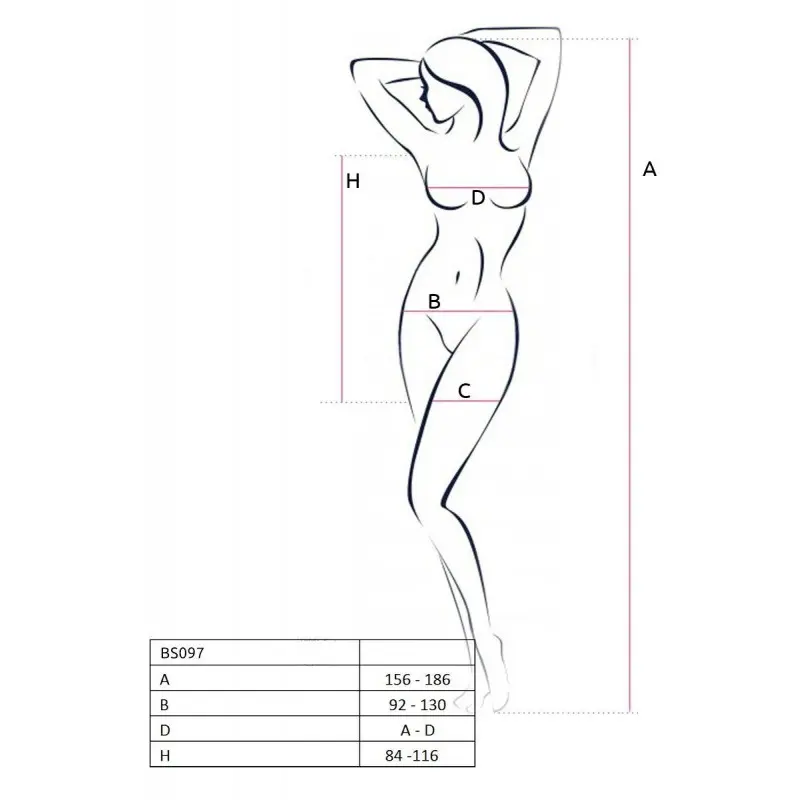 Мини-платье с вертикальным узором Passion BS097 One Size, black, плетение по бокам