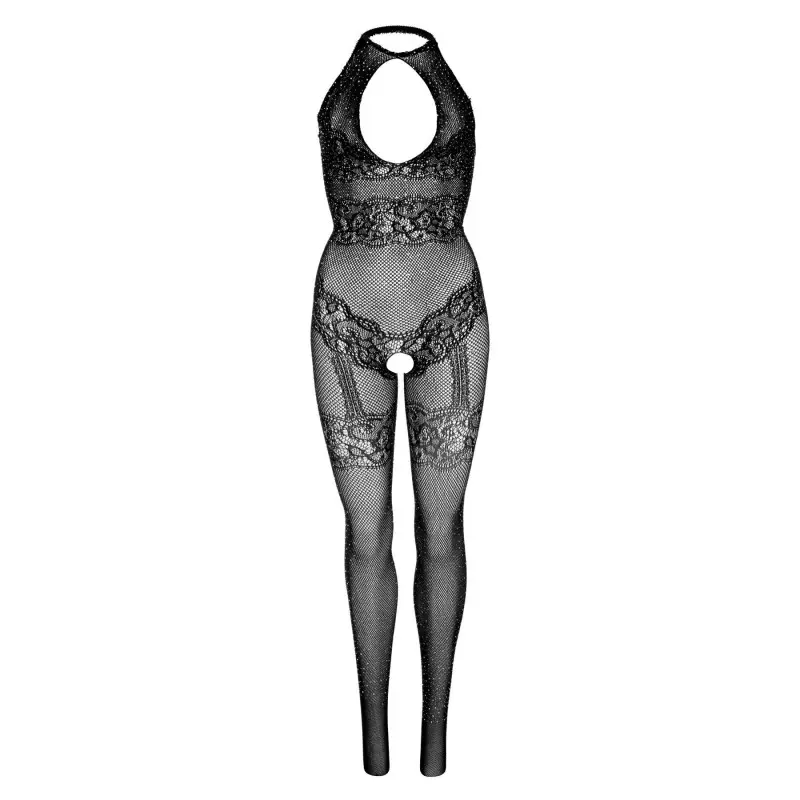 (SALE) Бодистокинг Leg Avenue Rhinestone Lace and Net Bodystocking OS Black