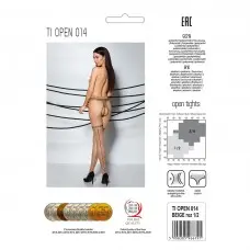 Тілесні колготки з відкритим доступом, імітація панчіх Passion TIOPEN 014 5 (20 den), beige