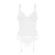 Корсет Obsessive Alissium corset & thong, XL/2XL, гибкие косточки, открытая спина, стринги в комплек