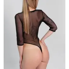 Сексуальне прозоре боді сітка з рукавами Art of Sex - Sheril чорний, L-2XL