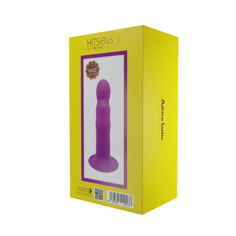 Дилдо с присоской Adrien Lastic Hitsens 3 Purple, отлично для страпона, диам. 4,1см, длина 18,2см