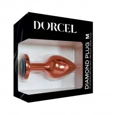 Металлическая анальная пробка с украшением в виде кристалла Dorcel - Diamond Plug Rose Gold M