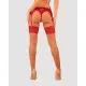 Чулки под пояс с широким кружевом Obsessive Lacelove stockings XL/2XL