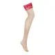 Чулки под пояс с широким кружевом Obsessive Lacelove stockings XL/2XL