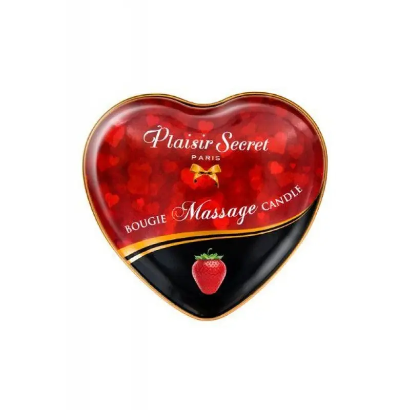 Массажная свеча-сердечко Plaisirs Secrets Strawberry (35 мл)