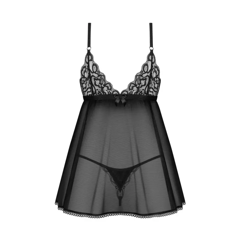 Пеньюар и трусики Obsessive Blomentis babydoll & thong M/L