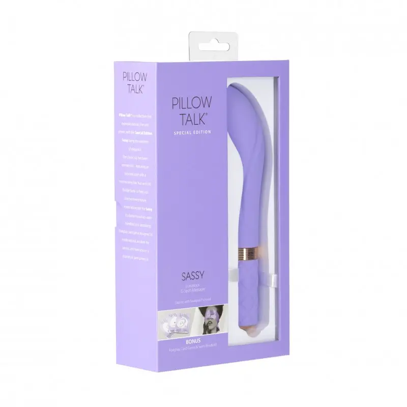 Роскошный вибратор Pillow Talk Sassy Purple Special Edition, Сваровски, повязка на глаза+игра