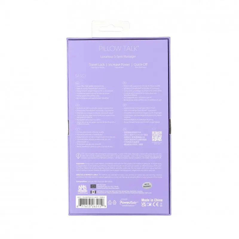 Роскошный вибратор Pillow Talk Sassy Purple Special Edition, Сваровски, повязка на глаза+игра