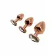Металлическая анальная пробка Wooomy Tralalo Rose Gold Metal Plug Size L, диаметр 4 см, длина 9 см