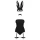 Эротический костюм кролика Obsessive Bunny costume L/XL, black, боди, чокер, гартеры, чулки, маска