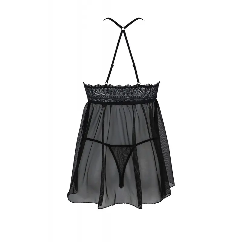 Пеньюар Passion KERRIA CHEMISE black S/M - ECO Passion