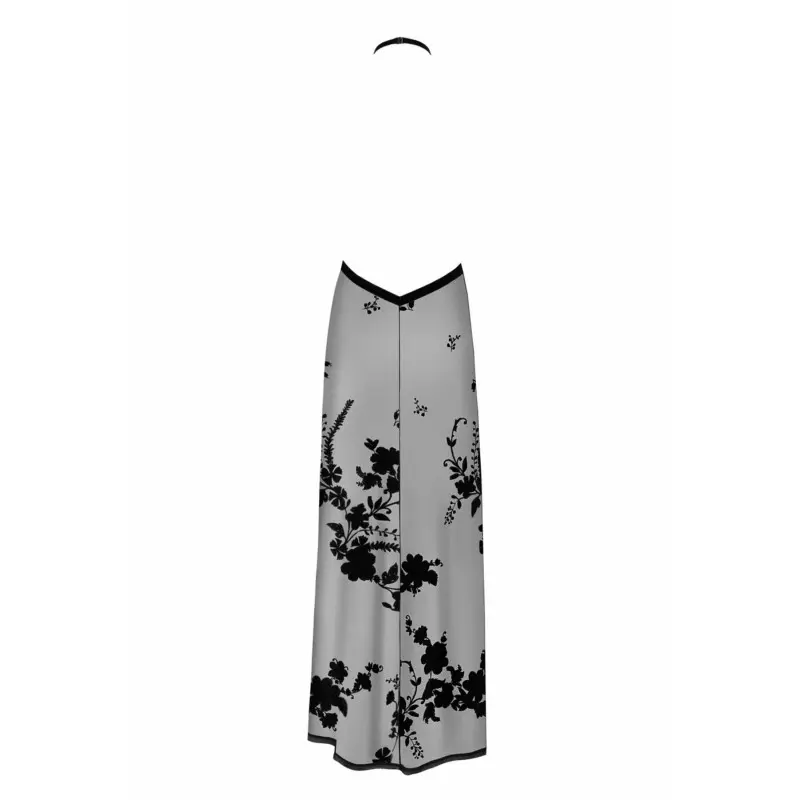 Платье Noir Handmade F312 Divinity long flocked mesh dress with open back - 3XL
